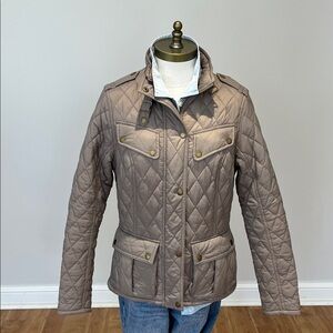 Like NEW! Barbour Caster quilted International taupe Jacket size 6